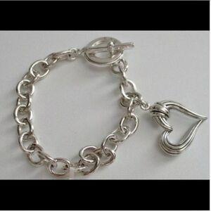 *LAGOS* Sterling Silver SS 925 Open Heart Charm Toggle bracelet EUC